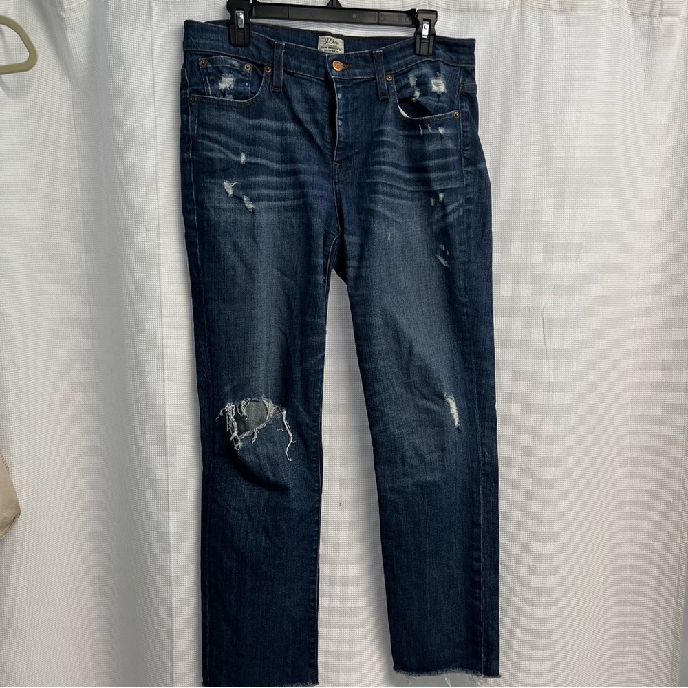J Crew Women’s Slim Broken In Boyfriend Blue Jeans 29